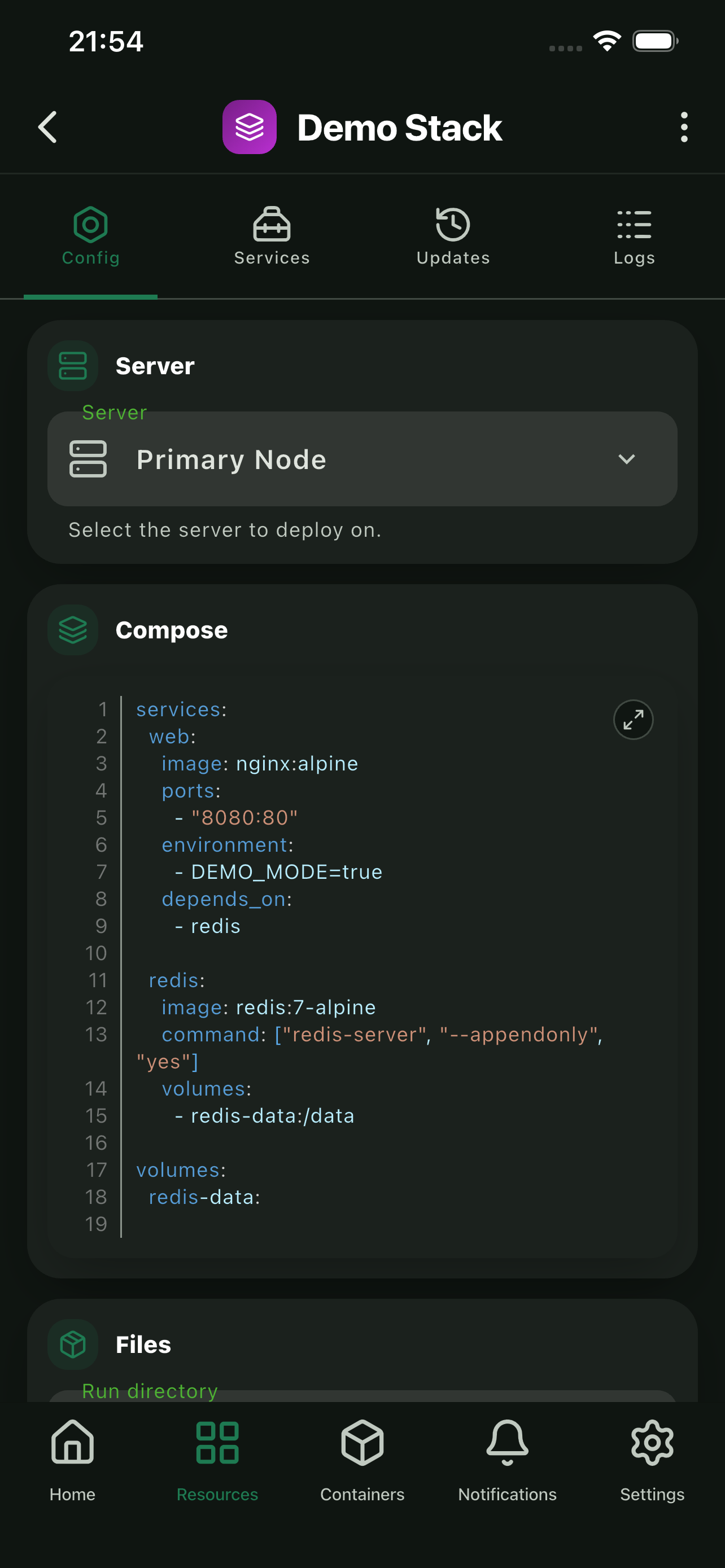 Komodo Go Stack Configuration